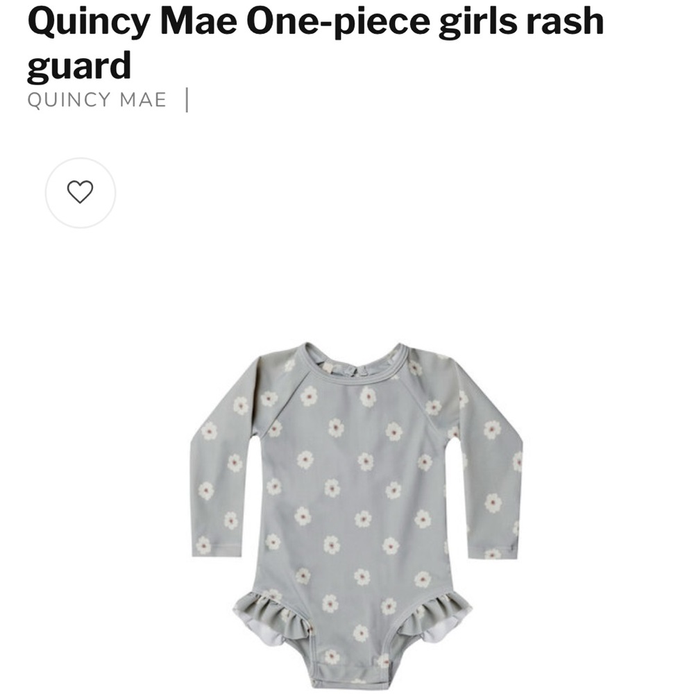 Quincy Mae Blue Floral Rash Guard size 6-12 months